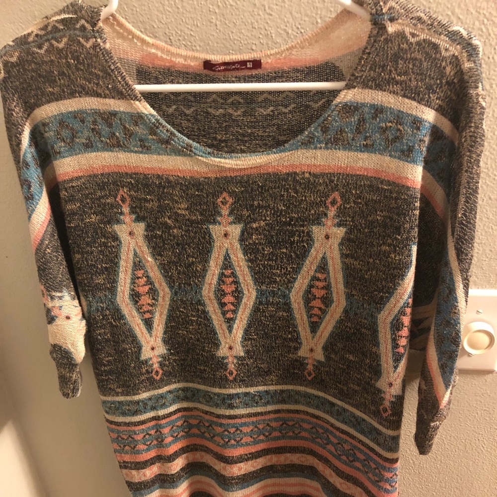 Aztec tunic dolman style sweater